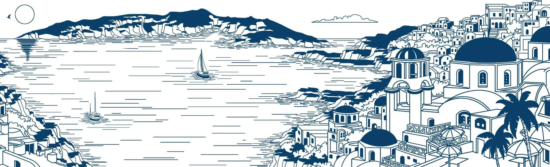Dessin original — univers Santorini