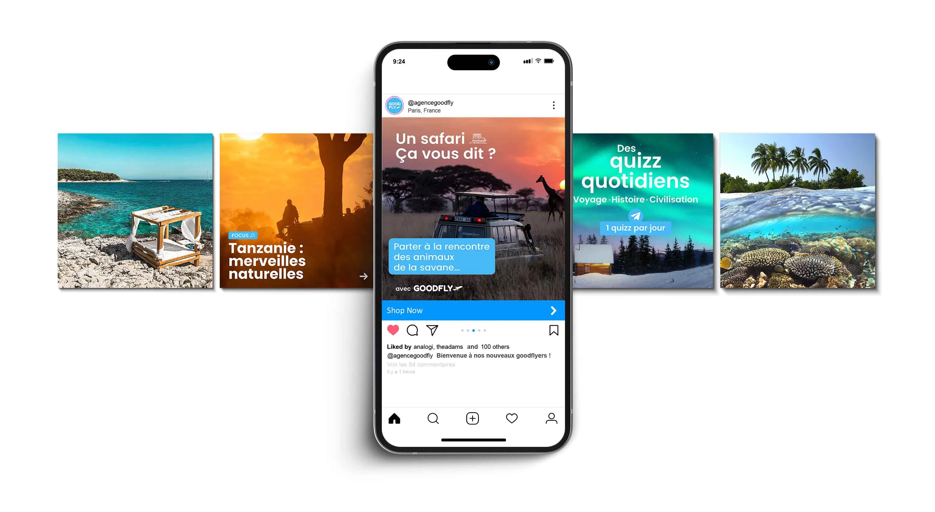 Goodfly — post réseaux sociaux, visuel de campagne